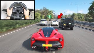 Forza Horizon 4 Driving LaFerrari Steering Wheel  GT Omega Wheel Stand Gameplay [upl. by Haiacim]