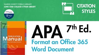 Format an Office 365 Word Document in APA 7 [upl. by Intyre]