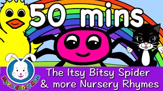 Itsy Bitsy Spider amp more Nursery Rhymes with lyrics [upl. by Efi]