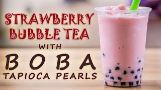 How to Make a Strawberry Bubble Tea with Bubble Tea Supply Strawberry Flavor Powder [upl. by Jasmin]