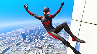 SPIDERMAN X MILES MORALES JumpsFails Euphoria Physics Fails Jumps Funny Moments [upl. by Ilsa623]