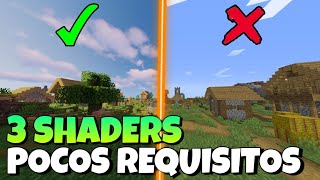 TOP 3 MEJORES SHADERS GAMA BAJA para MINECRAFT 1165 🔥 SIN LAG ✔️  SHADERS de POCOS REQUISITOS [upl. by Ambrosine]