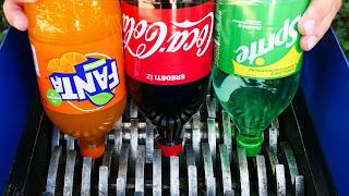 Coca Cola Fanta Sprite 7UP Pepsi amp Mentos vs Shredder  Soda Shredding Compilation [upl. by Latvina]