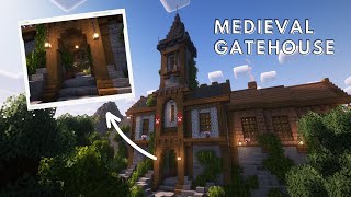 Minecraft How to build a Medieval Gatehouse  Tutorial [upl. by Pendergast]