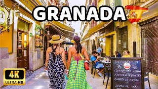 🇪🇦4K GRANADA Spain Fantastic City Walking Tour August 2023  Andalucía [upl. by Ddart]