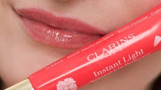 Clarins Instant Light Natural Lip Perfector Wear Test  Lipstick A Day [upl. by Delogu]