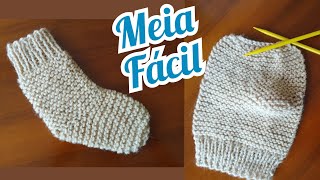 Meia de tricô fácil  Adulto ou InfantilKnitting sock [upl. by Feingold]