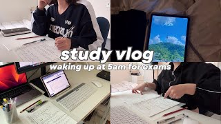 EXAM STUDY VLOG 📚  waking up at 5am  my realistic uni life in Korea 🇰🇷 [upl. by Guinn]