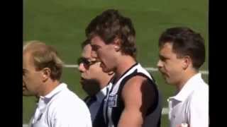 Gavin Brown amp Essendons Terry Daniher on the 1990 Grand Final fight wwwcollingwoodfootytourcom [upl. by Dru430]