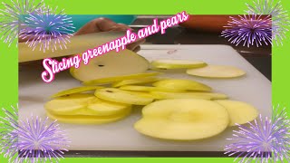 Nor cookscookingslicing green apple amp pears reverse videoasmrreversevideo [upl. by Eylsel995]