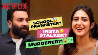 AnubhavSinghBassi amp Sara Ali Khan School Pranks Guilty Pleasures amp MurderMubarak😱 [upl. by Aihsetal]