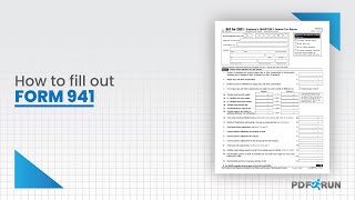 How to Fill Out Form 941 or Employes Quarterly Federal Tax Return Online  PDFRun [upl. by Herson78]