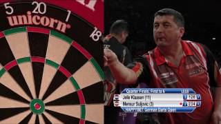 HappyBet German Darts Open  QuarterFinal  Jelle Klaasen v Mensur Suljovic [upl. by Normak665]