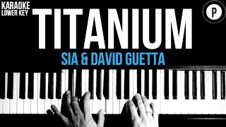 Titanium Karaoke Acoustic Piano slowed LOWER KEY Sia  David Guetta [upl. by Ennazzus798]