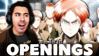 First Time Reaction ALL Attack On Titan Openings 19 [upl. by Asil]