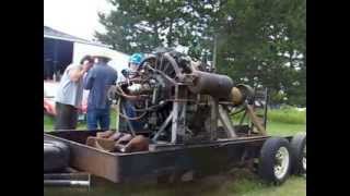 Guiberson T1020 1021 CI 9 cylinder diesel radial engine [upl. by Harl]