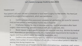 60 year old patient after preoperative assessment Latest rolepaly card OET [upl. by Halehs]