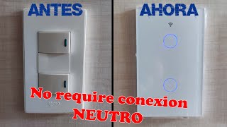 El Apagador inteligente mas fácil de instalar  MOES interruptor que no necesita conexión a NEUTRO [upl. by Blase]