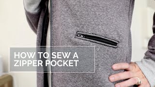 How to Sew a Zipper Pocket Sewing Tutorial [upl. by Broida210]