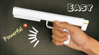 Making A Powerful PAPER GUN Pistol that shoots paper bullets Paper Craft How to make a Paper Gun [upl. by Angle]