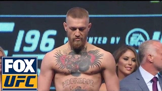 Conor McGregor vs Nate Diaz  WeighIn  UFC 196 [upl. by Ennovoj381]