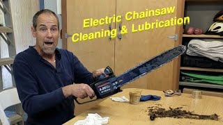 Electric Chainsaw Maintenance Cleaning Lubrication How To [upl. by Calandra]