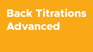 Precipitation Titrations Advanced 1 [upl. by Eveneg]