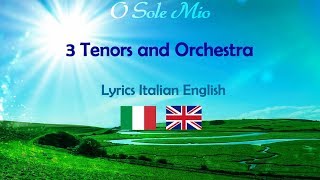 O Sole Mio 3 Tenors Live Concert  Lyrics Italian and English Allegro Orchestra [upl. by Sidonia]