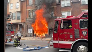 Shamokin Fire Bureau  Firehouse Winery  2nd Alarm Commercial  4K [upl. by Pryce994]