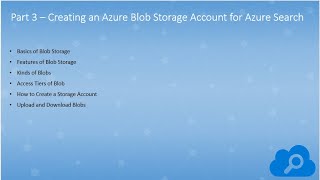 Part 3  Creating an Azure Blob Storage Account for Azure Search [upl. by Llorrac]