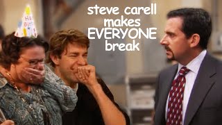 steve carell making the whole cast break The Office Bloopers  Comedy Bites [upl. by Elraet]