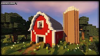 Minecraft  Barn amp Silo Tutorial [upl. by Dannon932]