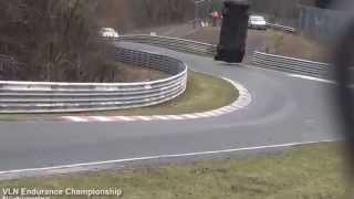 VLN Nürburgring Nordschleife horror Crash Jann Mardenborough 28032015 [upl. by Oramug]