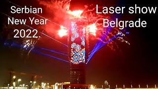 Doček srpske Nove godine Laser show  Beograd 2022 [upl. by Ynatterb]