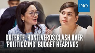 Duterte Hontiveros clash over ‘politicizing’ budget hearings [upl. by Hoffert386]