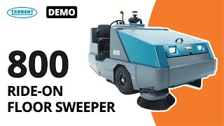 800 Industrial RideOn Sweeper  Demonstration  Tennant Company [upl. by Ginnifer]