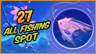 All Fishing Spots Location Genshin Impact [upl. by Randee]