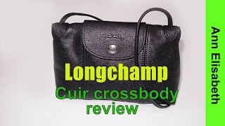 Longchamp Le Pliage Cuir Crossbody bag review [upl. by Acceber95]