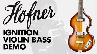 Hofner Ignition Violin Bass Sunburst Demo at GAK [upl. by Brigida]