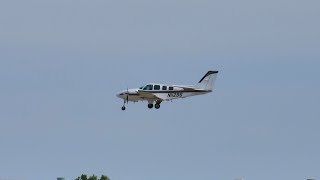 1997 Raytheon Beechcraft 58 Baron  Landing  New Century AirCenter JCIKIXD  N1129S [upl. by Albie986]