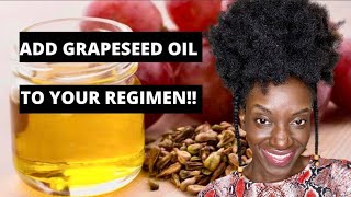 GRAPESEED OIL ON NATURAL HAIR WILL CHANGE YOUR LIFE HEAT PROTECTANT [upl. by Rettke]