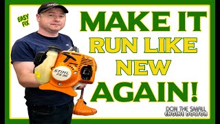 Fixing A Stihl Weedeater That Bogs By Replacing The Carburetor  Step By Step Repair Video [upl. by Aiceila]