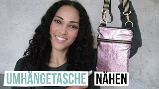 Umhängetasche nähen mit 2 Reißverschlüssen [upl. by Ayinat]