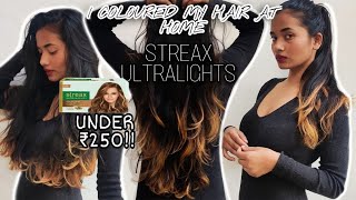 I did blonde ombre highlights at home streax ultralights। [upl. by Auoz]