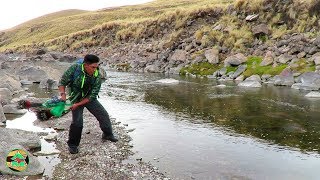 Pescador PESCA TRUCHAS DE RÍO  Pescando TRUCHAS CON ATARRAYA [upl. by Neirbo]