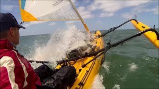 Rough Sail Big Chop 20kts Torpedoed a Breaker  Hobie Tandem Island [upl. by Sheppard]