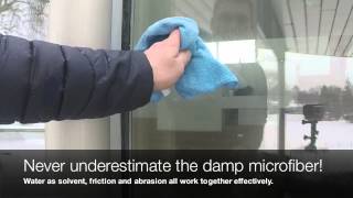 Window Cleaning Techniques Silicone residue removal [upl. by Delastre]