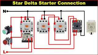 Star Delta Starter Complete Wiring Connection  Star Delta Starter Control Circuit [upl. by Sasnett628]