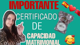 CERTIFICADO DE CAPACIDAD MATRIMONIAL capacidadmatrimonial [upl. by Venable]