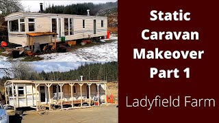 LADYFIELD FARM  How to Renovate a Static Caravan  Part 1 Studwork and Framing [upl. by Aihsened]